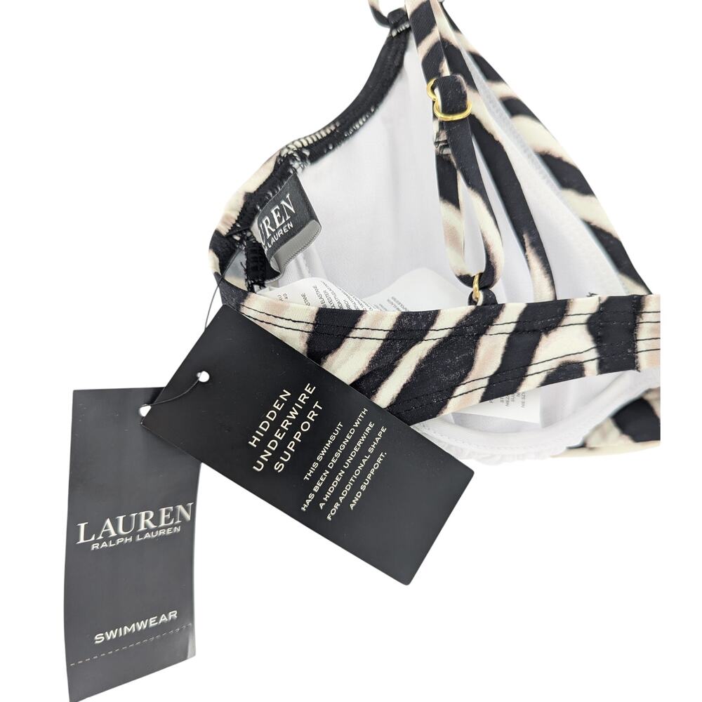 Ralph Lauren Swim Bikini Top Zebra Print Size 4 - Picture 8 of 11